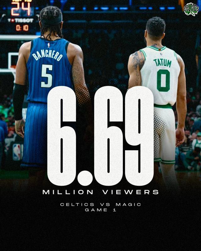 官网赛程表-绿军超湖勇！NBA季后赛首周末收视率创近25年新高